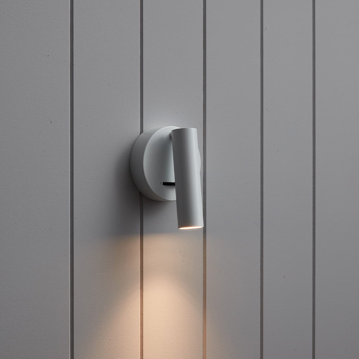 Milan 1 Light LED Adjustable Wall Spotlight with Toggle Switch in White
