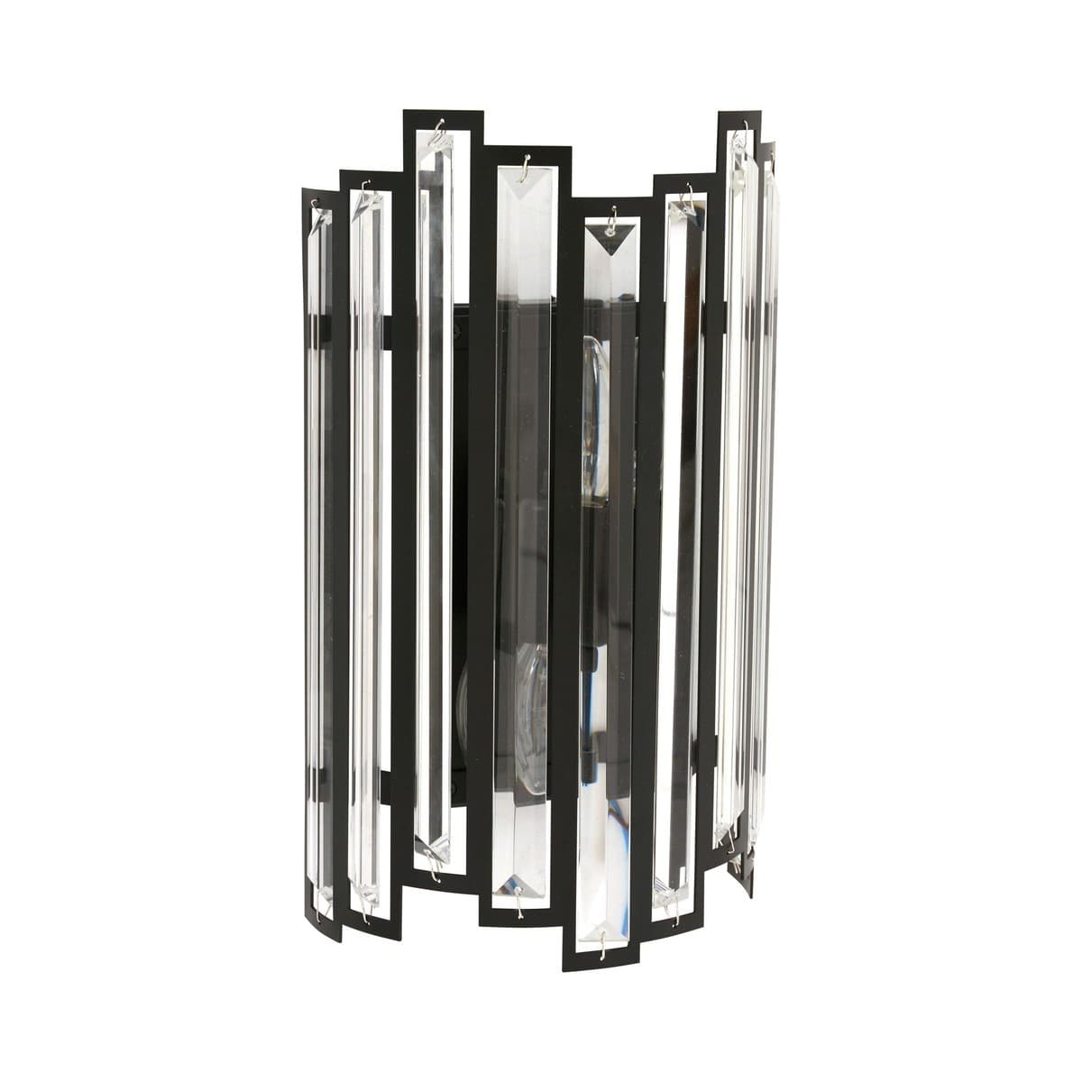 Empire 2 Light Crystal Wall Scone in Black