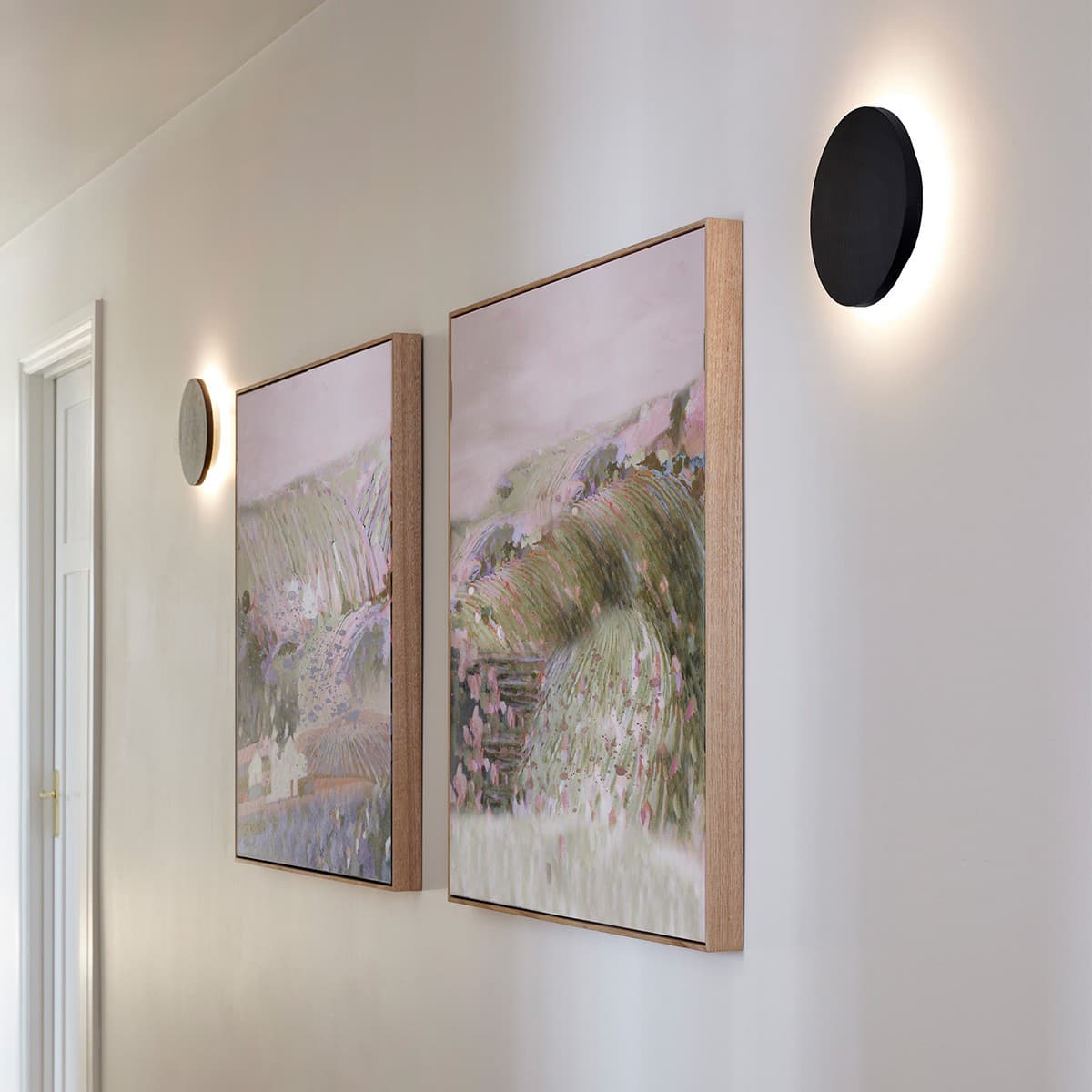 Disk 250mm LED Colour-Shifting Backlit Wall Light in Black Wood-img-2