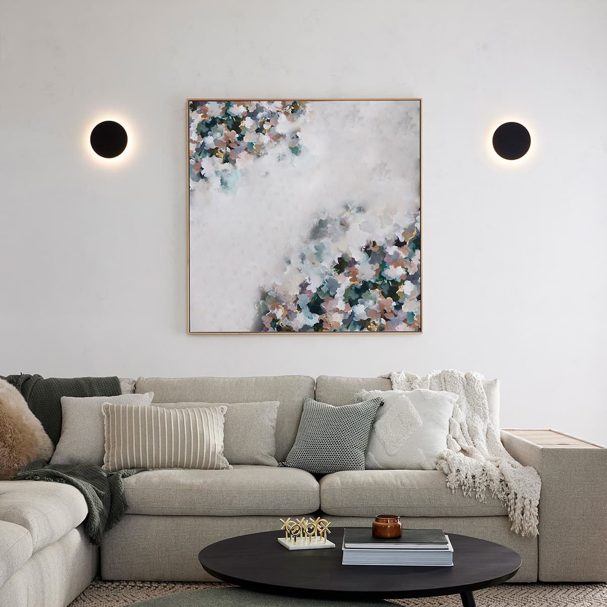 Disk 250mm LED Colour-Shifting Backlit Wall Light in Black Wood-img-3