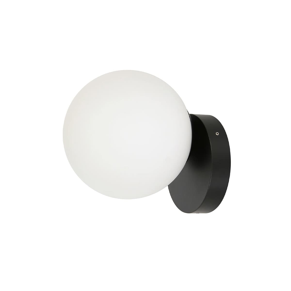 Mino 1 Light Wall Bracket in Black with Frosted Opal Glass-img-1