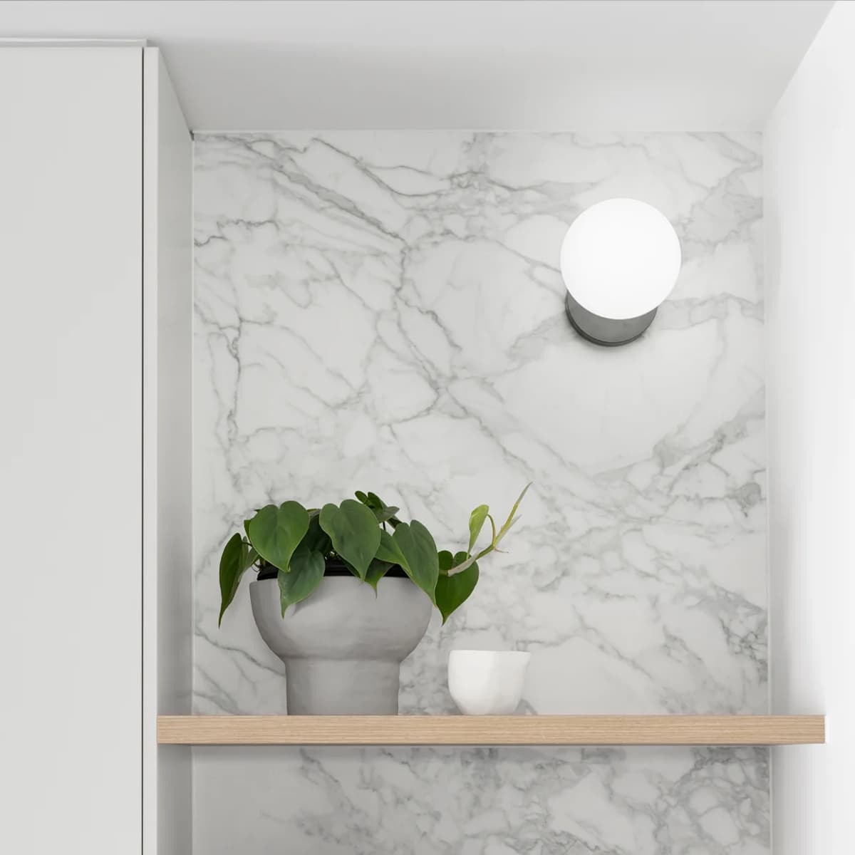 Mino 1 Light Wall Bracket in Black with Frosted Opal Glass-img-3