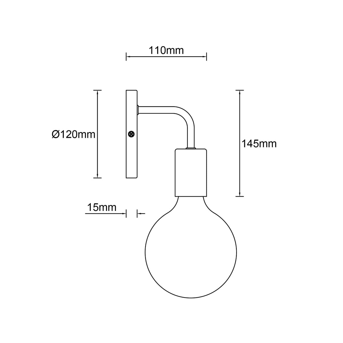 Lanie 1 Light Wall Bracket in Black-img-2