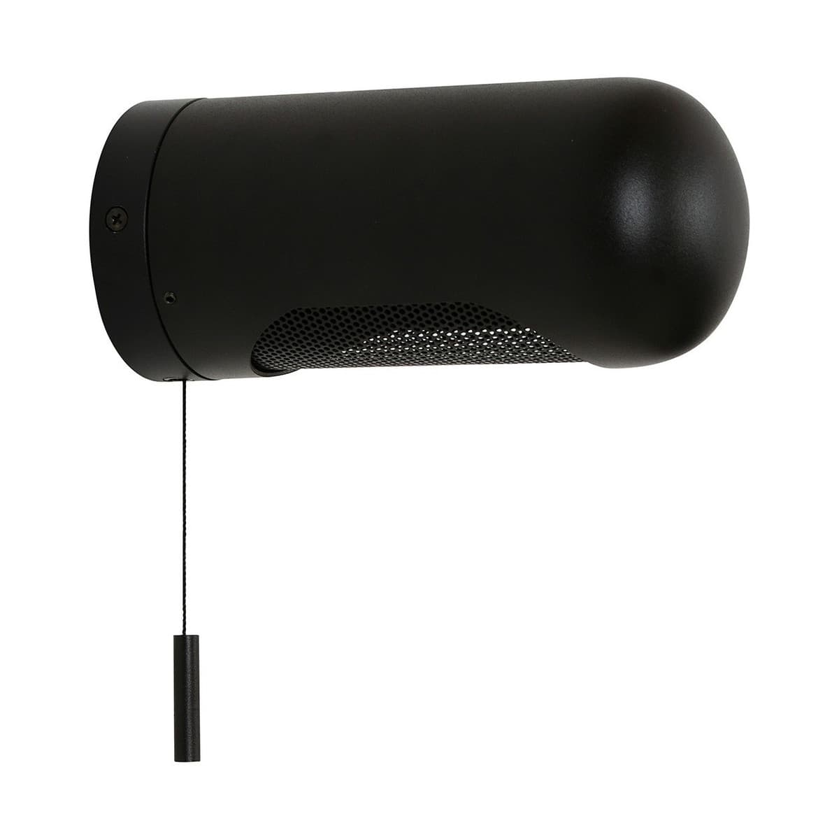 Dolce 1 Light Wall Bracket in Black with Rotatable Shade and Pull Cord Switch