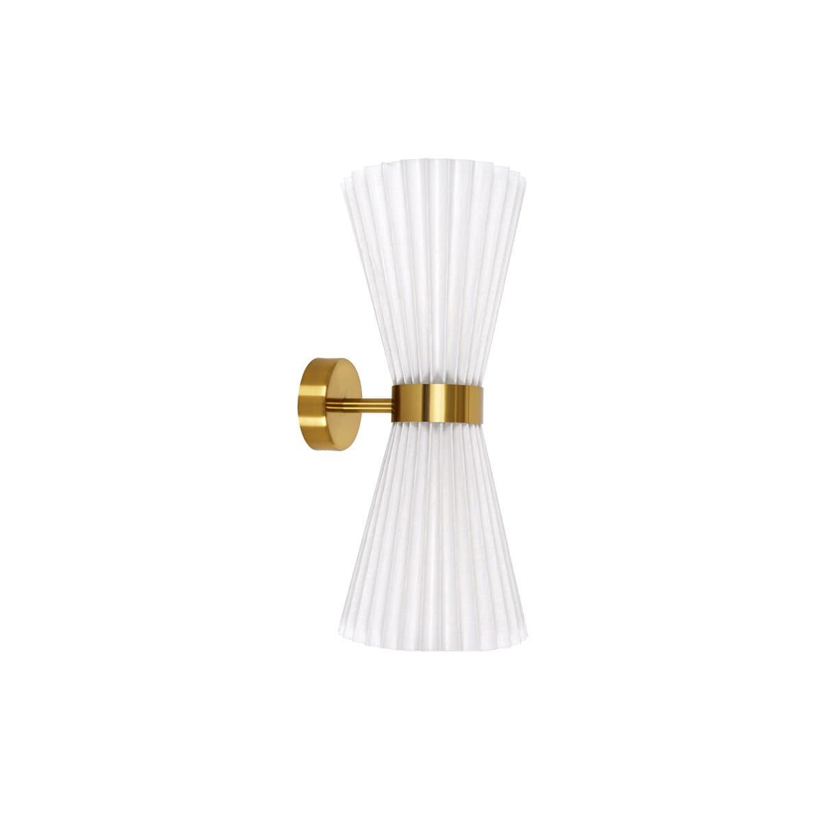 Amore 2 Light Pleated Wall Bracket in Brass with White Linen-img-1