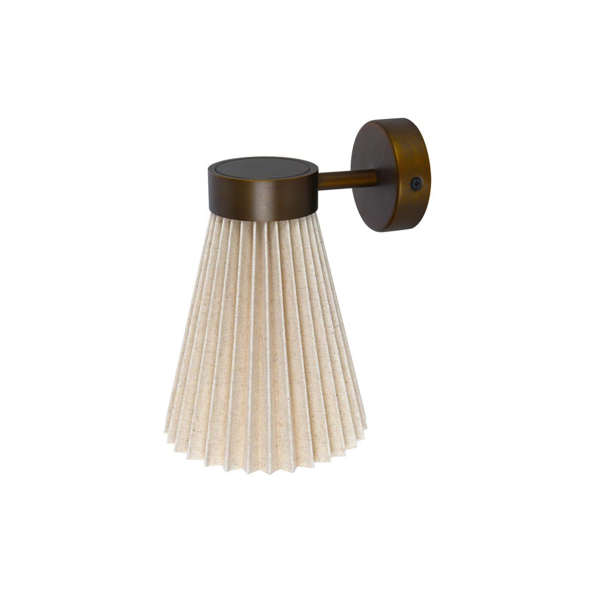 Amore 1 Light Pleated Wall Bracket in Bronze with Natural Linen-img-1