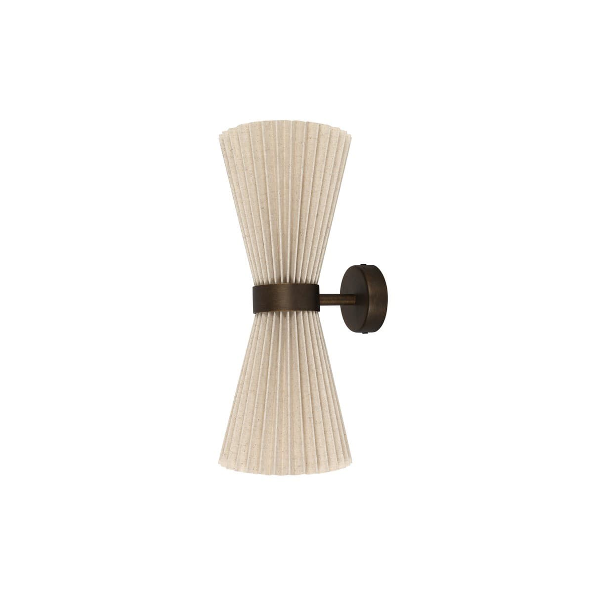 Amore 2 Light Pleated Wall Bracket in Bronze with Natural Linen-img-1