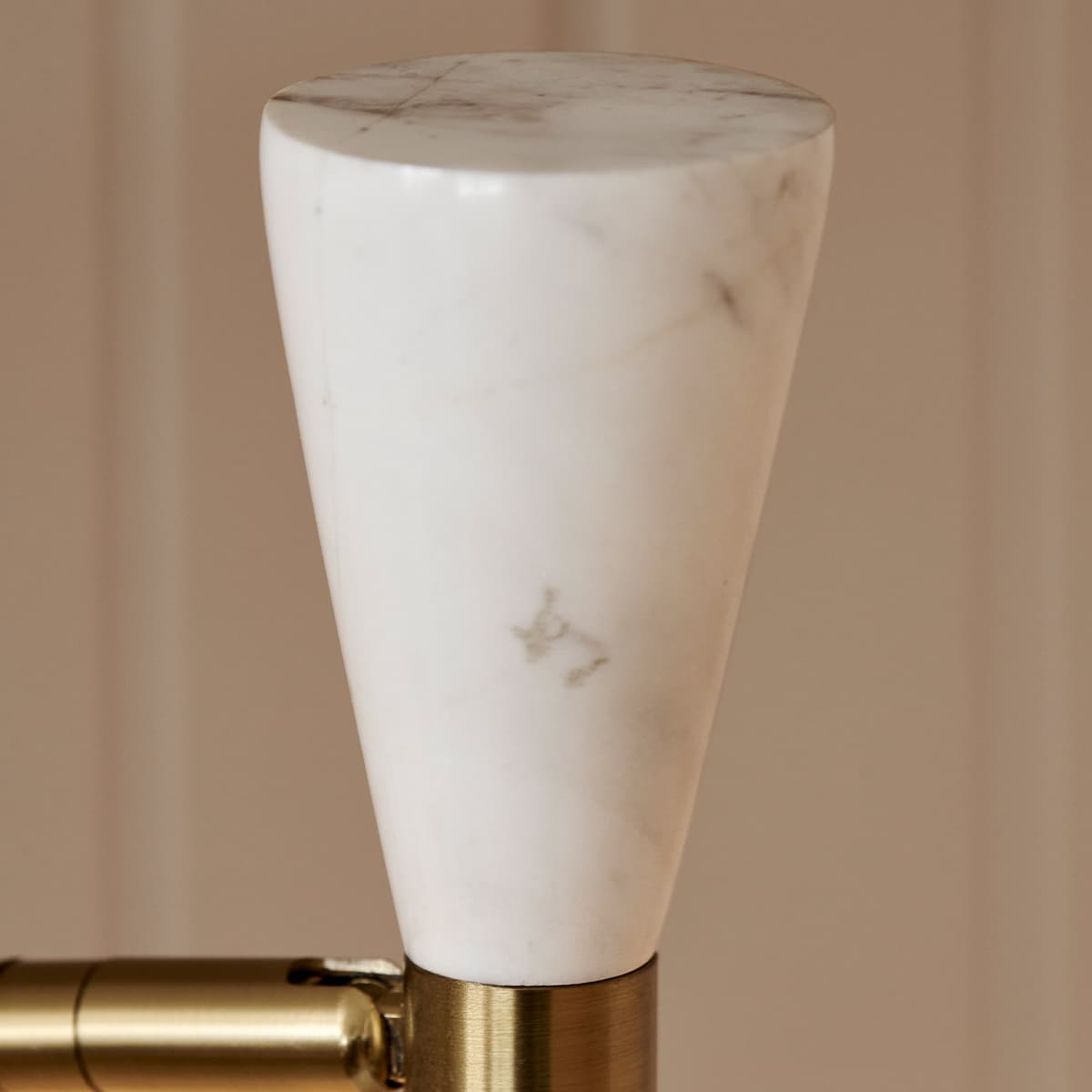 Campari 1 Light Wall Bracket in White with White Marble and Brass Details-img-4