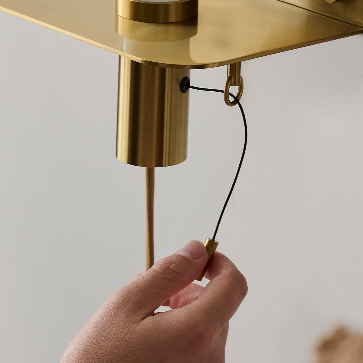 Tiro 1 Light DIY Wall Sconce with Pull Cord in Aged Brass-img-5
