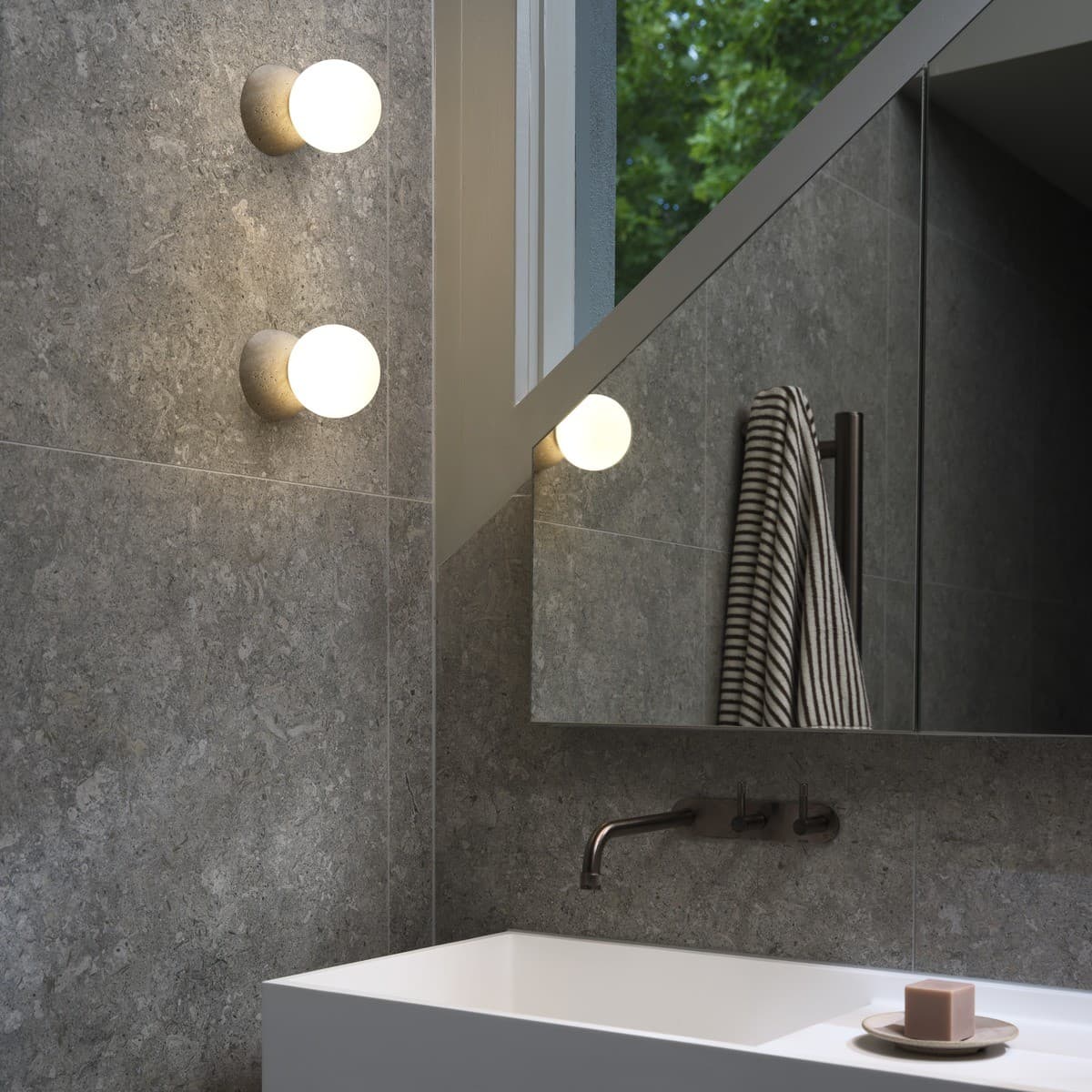 Monterey 1 Light Wall Bracket in Travertine with Opal Glass-img-2