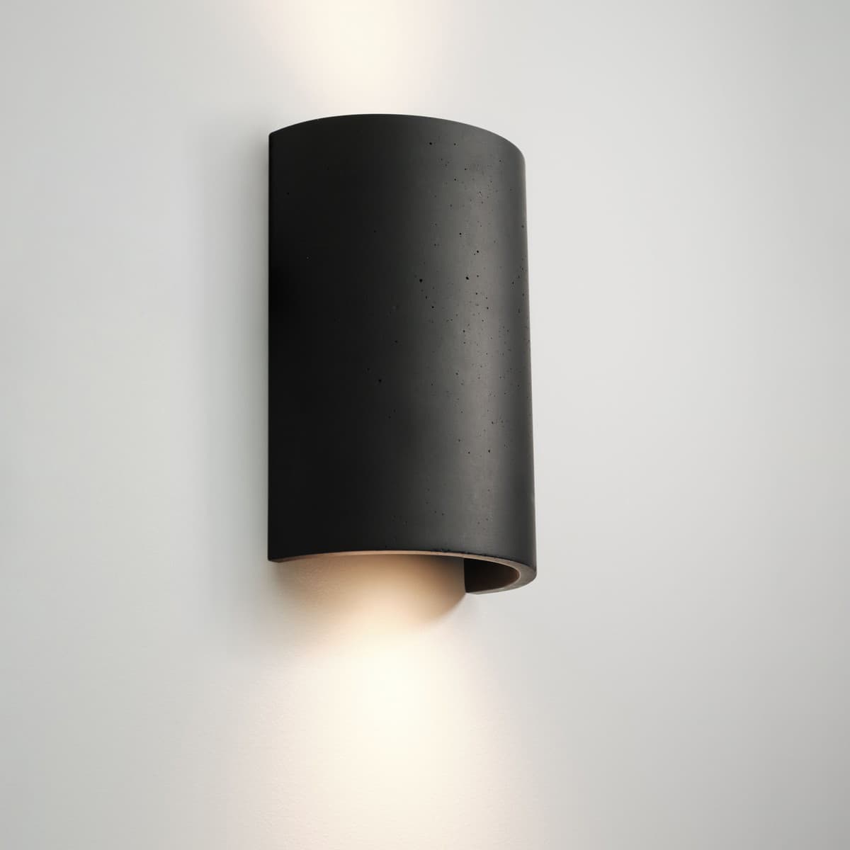 Fjord Up/Down Wall Sconce in Black Concrete