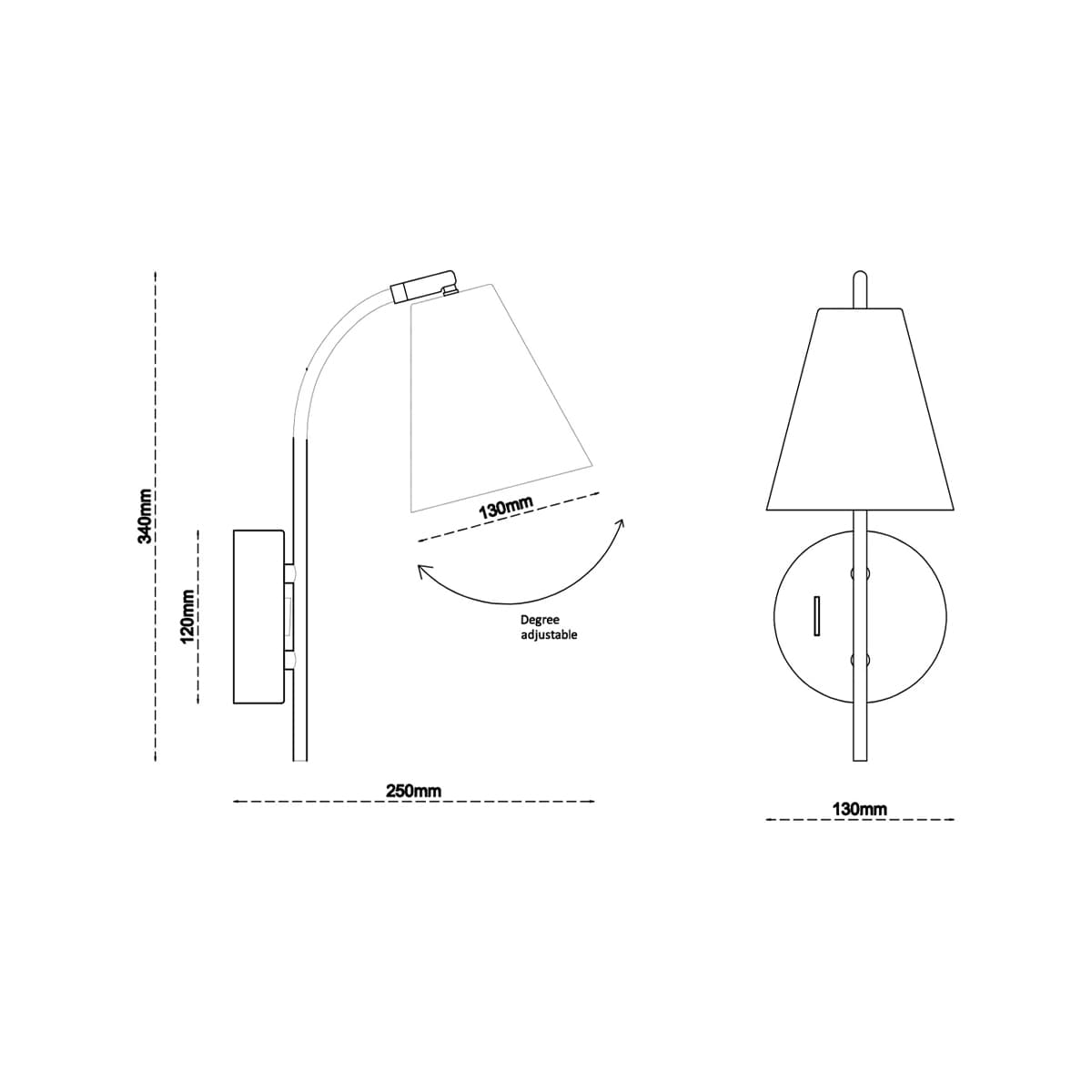 Cecilia 1 Light Adjustable Wall Bracket in Aged Brass
