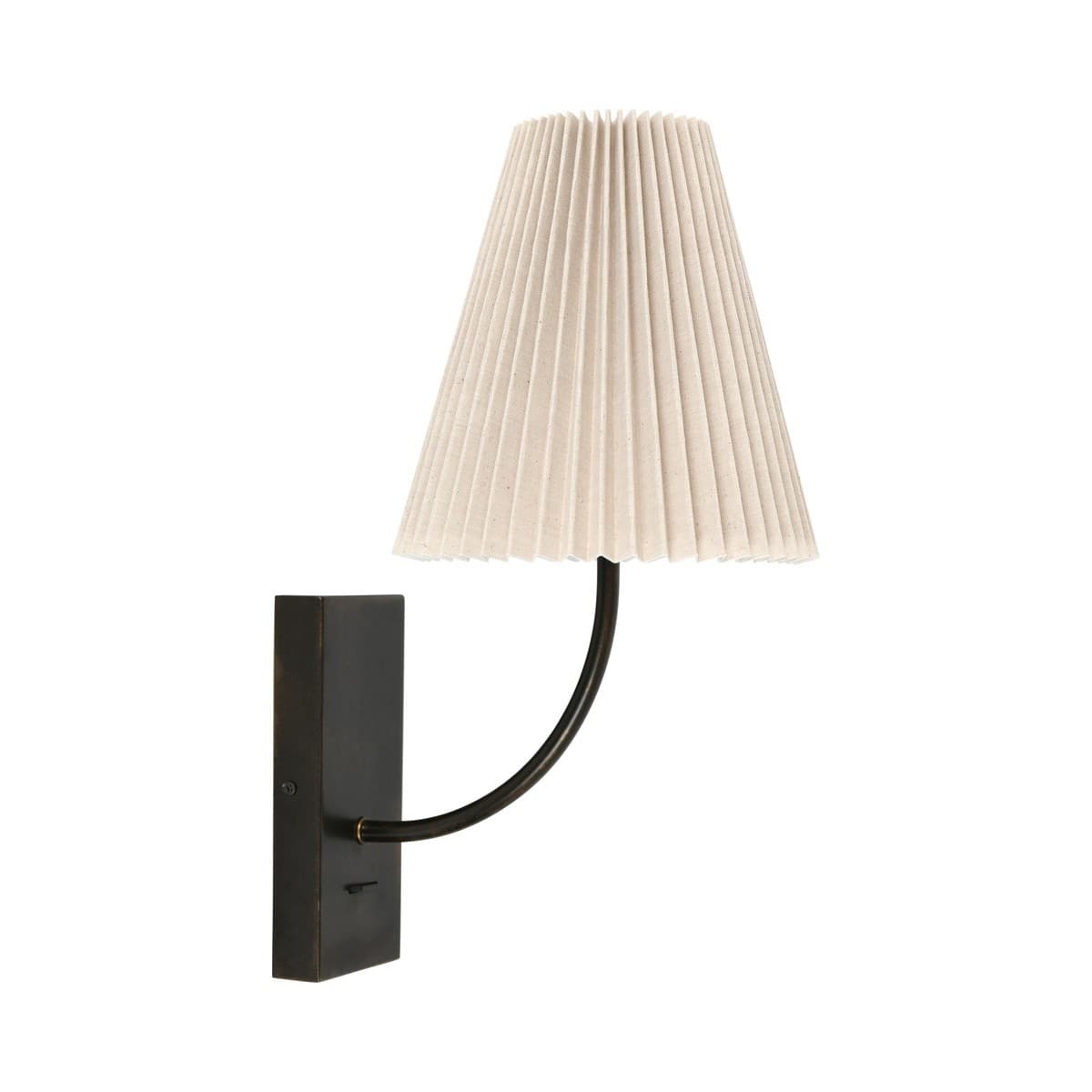 Hoxton 1 Light Wall Bracket in Bronze with Natural Linen Shade-img-1