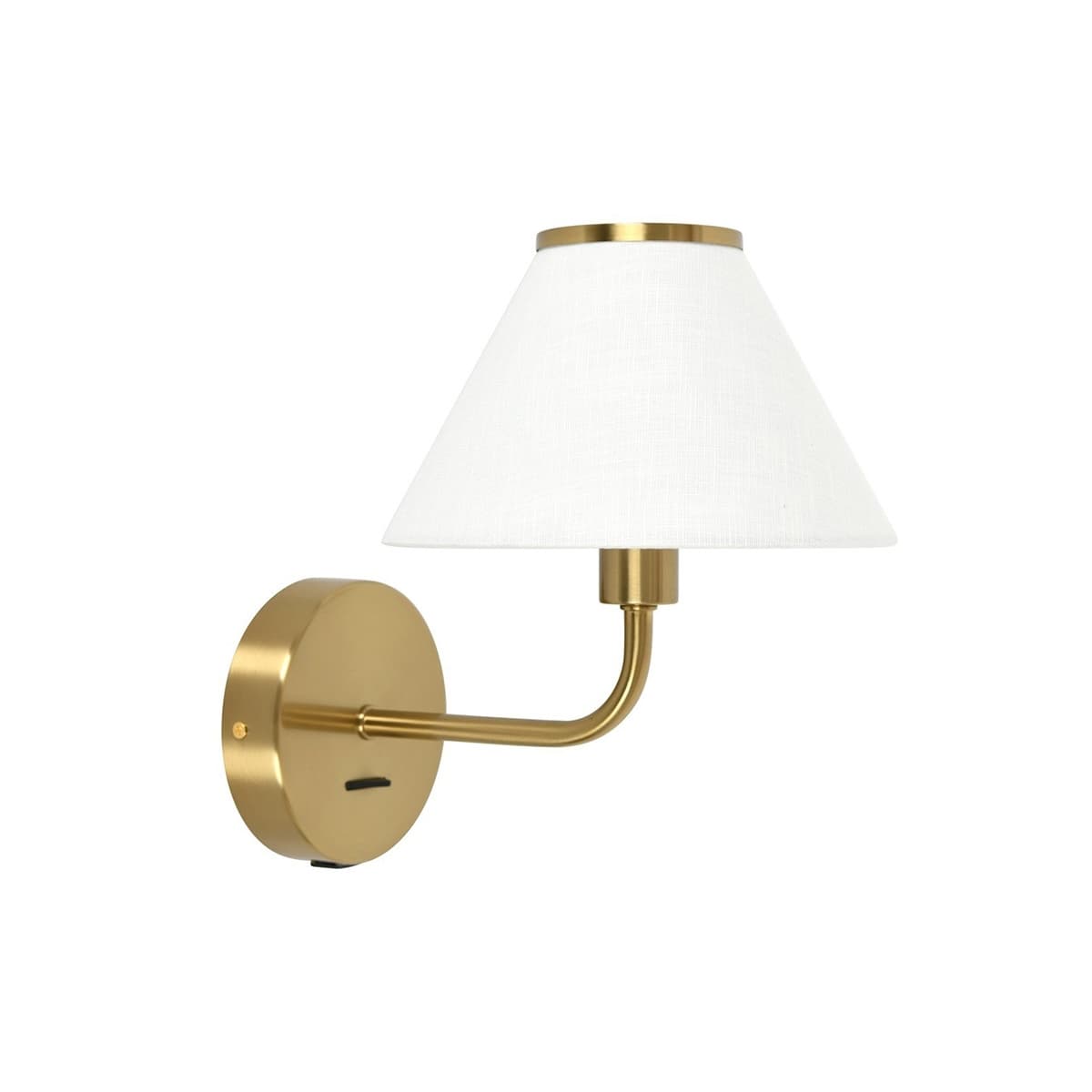 Alana 1 Light Wall Bracket in Aged Brass with White Linen Shade-img-1