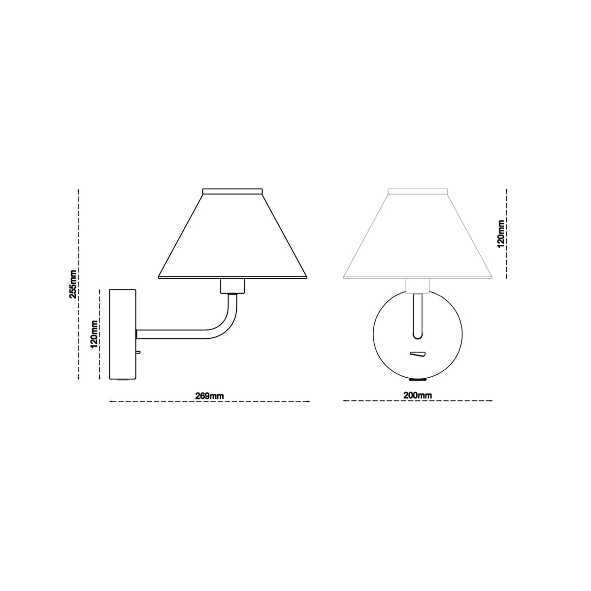 Alana 1 Light Wall Bracket in Aged Brass with White Linen Shade-img-3