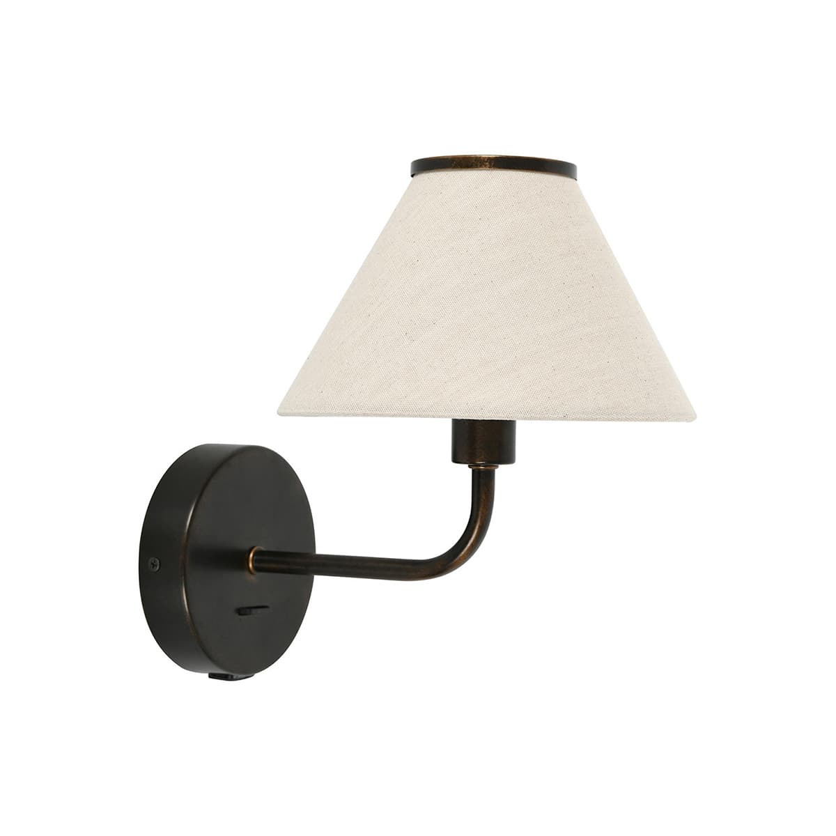 Alana 1 Light Wall Bracket in Bronze with Natural Linen Shade-img-1