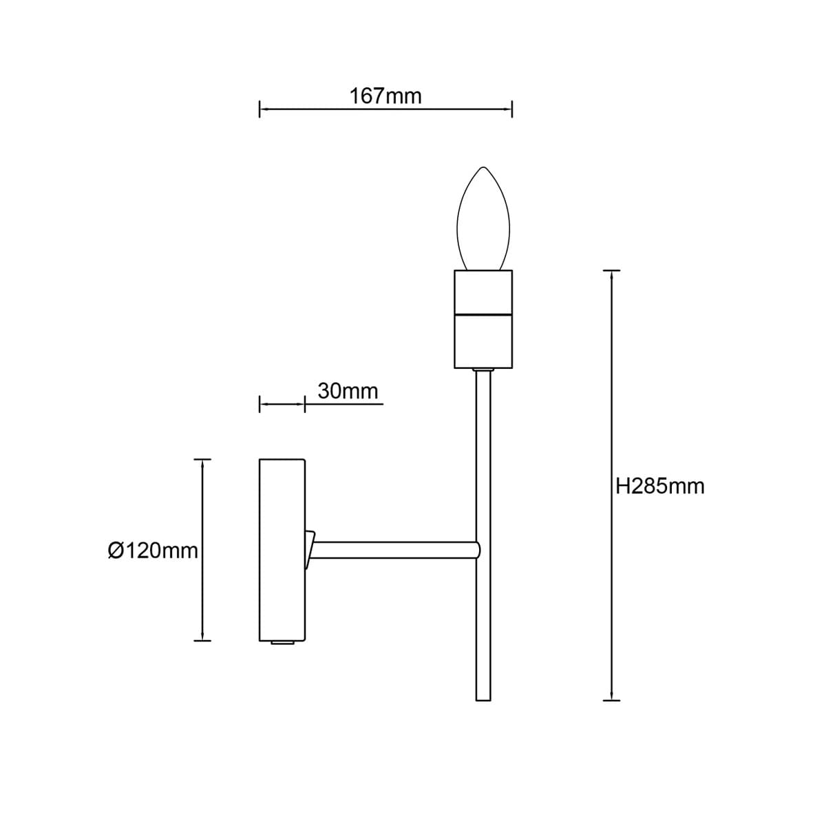 Daria 1 Light Wall Bracket in Chalk-img-2