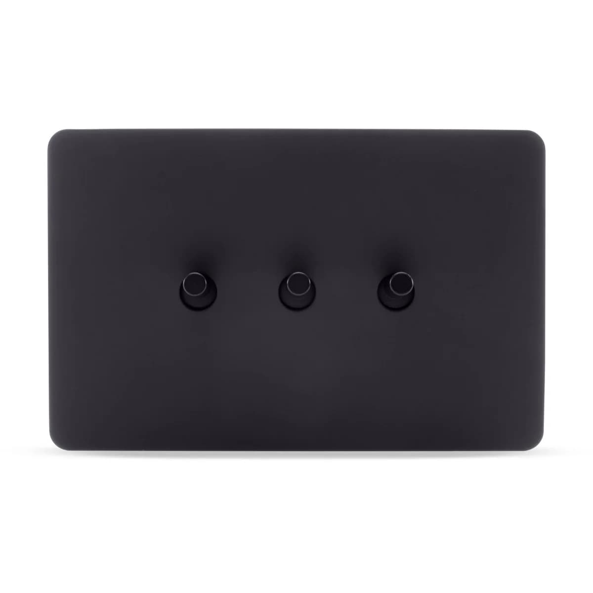 MFL Forge Modern 3 Gang Complete Switch in Black-img-1