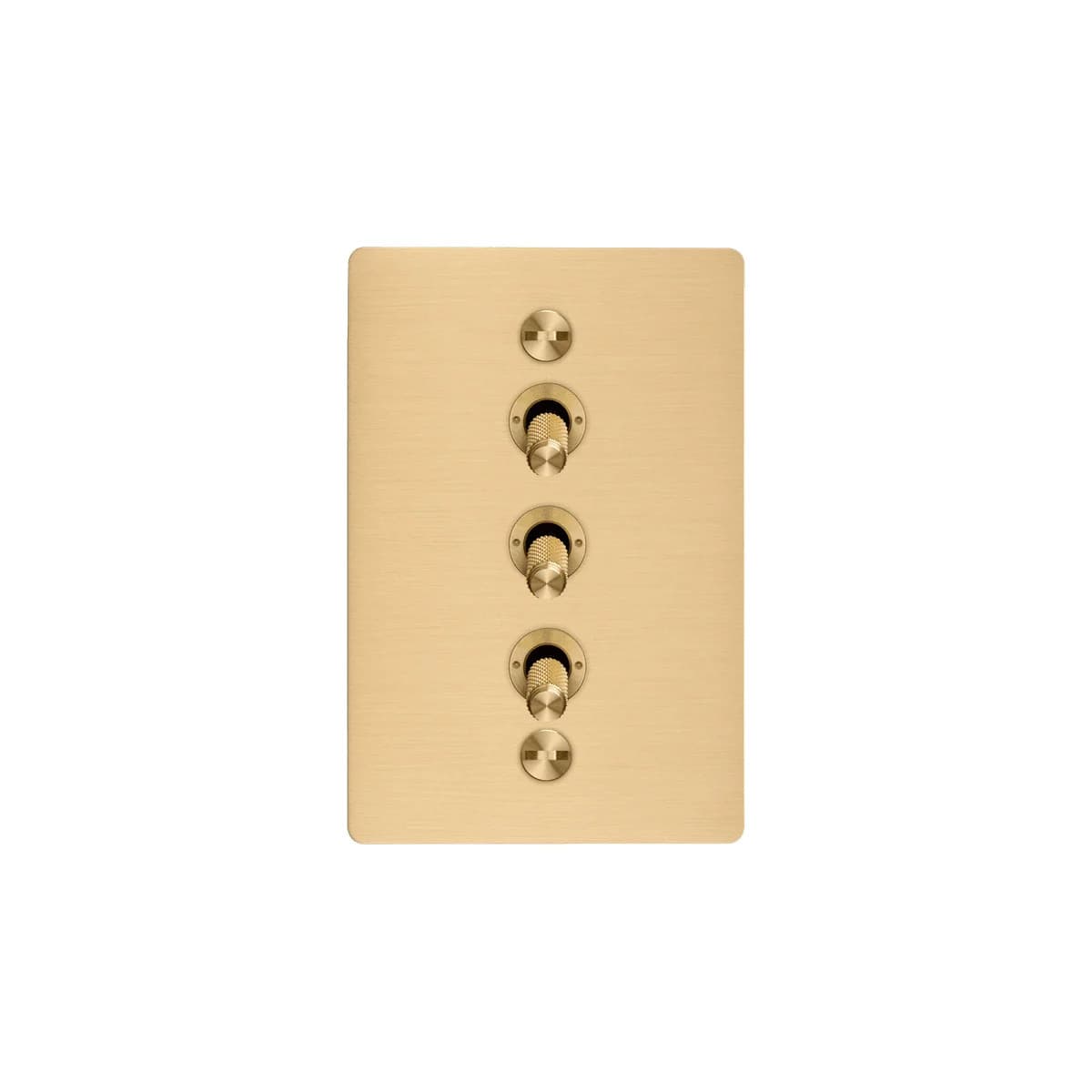 Buster + Punch 3 Gang Complete Metal Switch in Brass-img-1