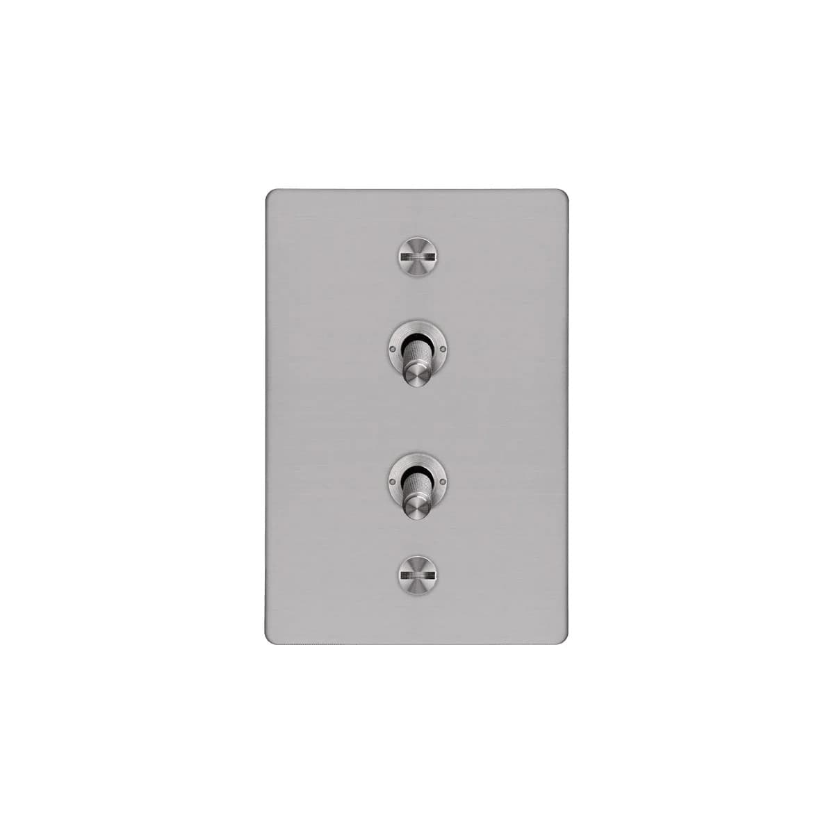 Buster + Punch 2 Gang Complete Metal Switch in Steel-img-1