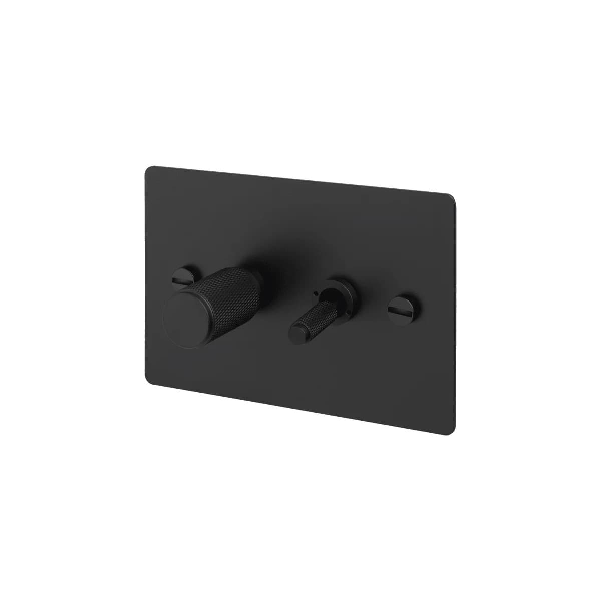 Buster + Punch 2 Gang Complete Metal Switch and Dimmer in Black-img-1