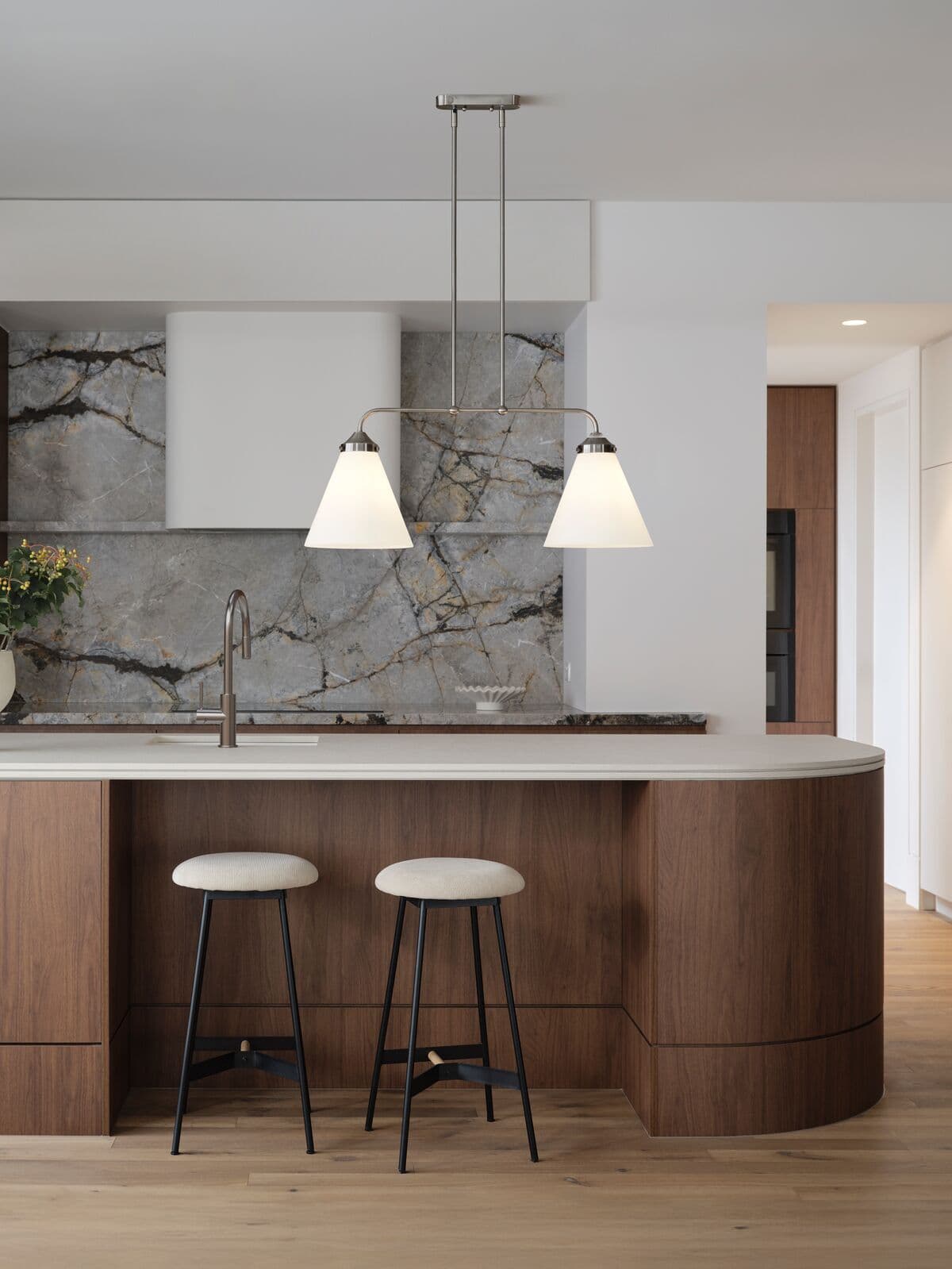 Chrysler 2 Light Bar Pendant in Antique Nickel | Beacon Lighting