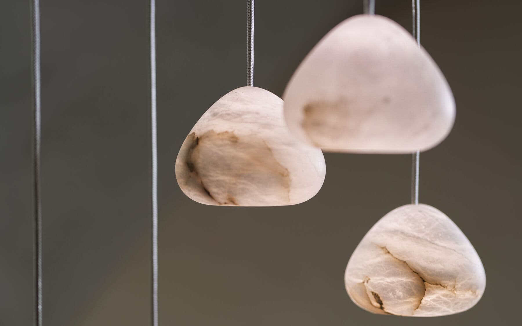 Made by Mayfair Amalfi 5 Light Pendant in Spanish Alabaster with Aged Brass | Beacon Lighting
