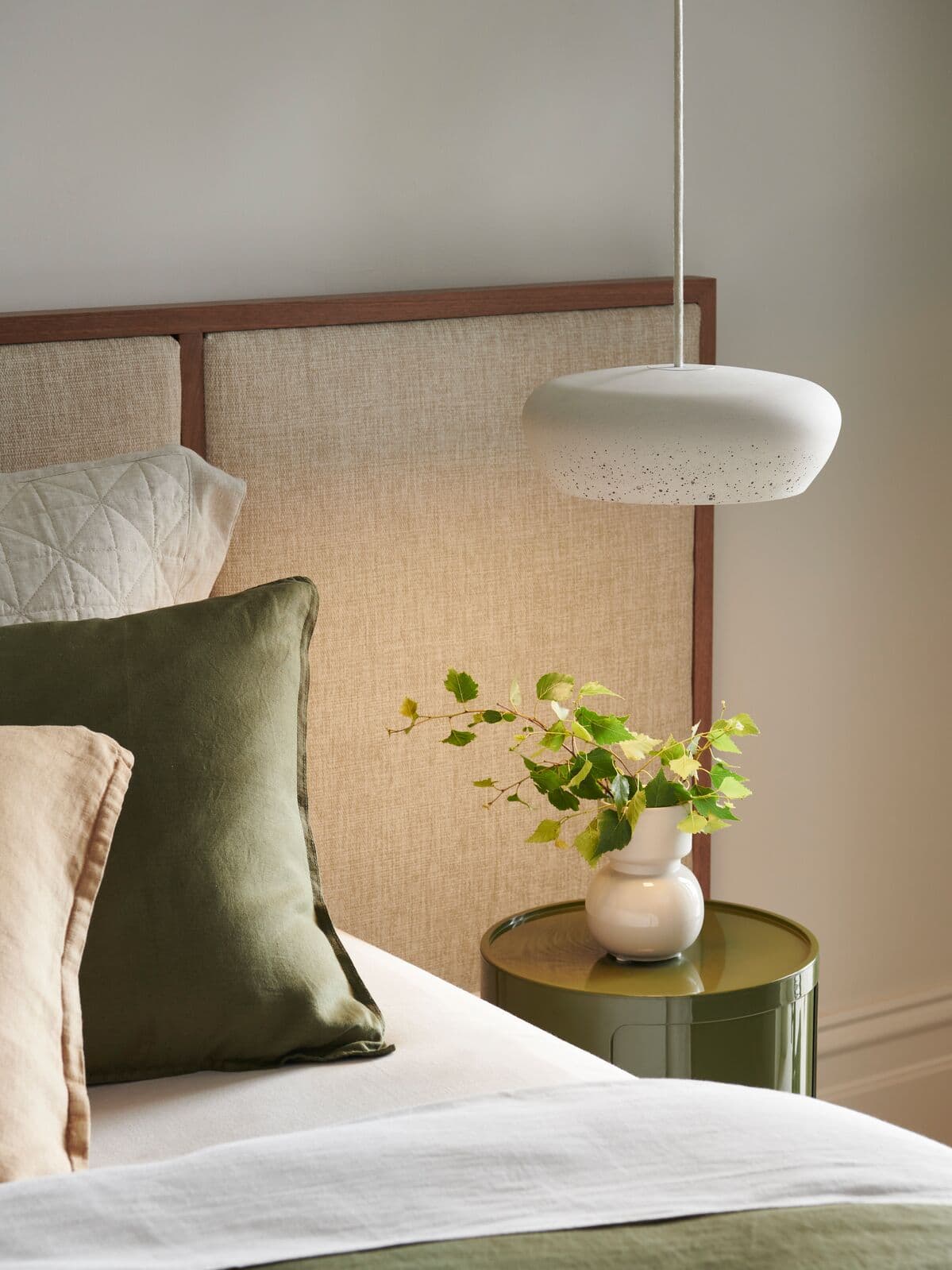 Fjord 1 Light Squat Pendant in Stone Concrete | Beacon Lighting