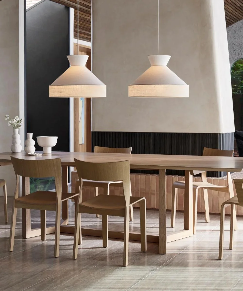 Calido Flare Shade Only in Natural Linen with Tan Hessian | Beacon Lighting