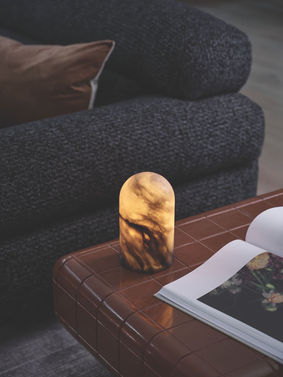 Panton 1 Light Table Lamp in Hazel Alabaster | Beacon Lighting