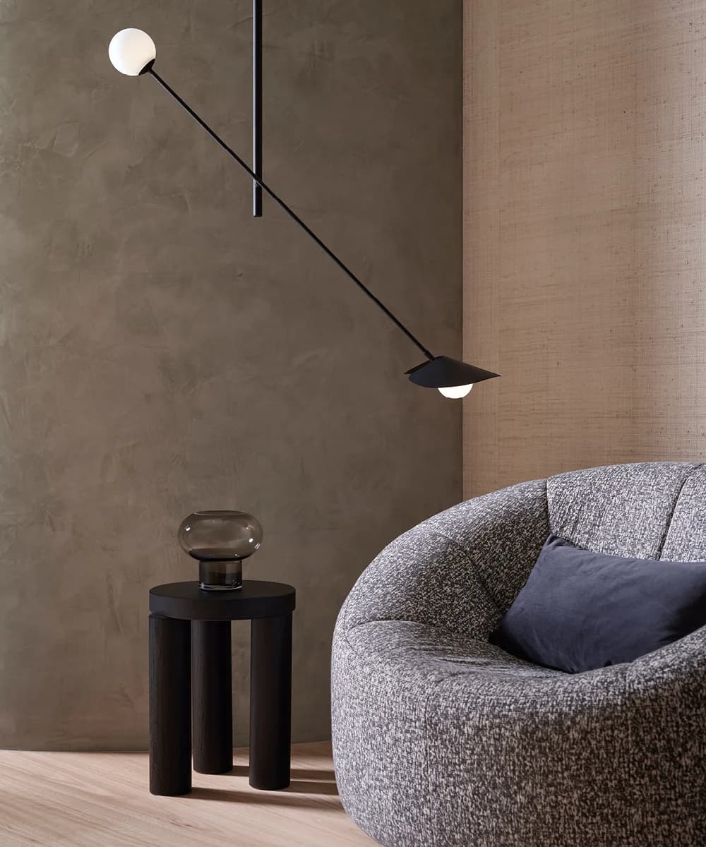 Quill 2 Light Pendant in Black | Beacon Lighting