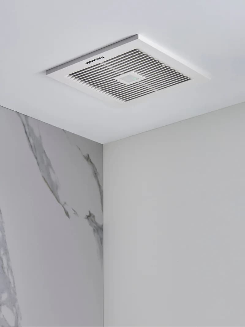 Panasonic 24 Hour DC Exhaust Fan with Motion Sensor in White | Beacon Lighting