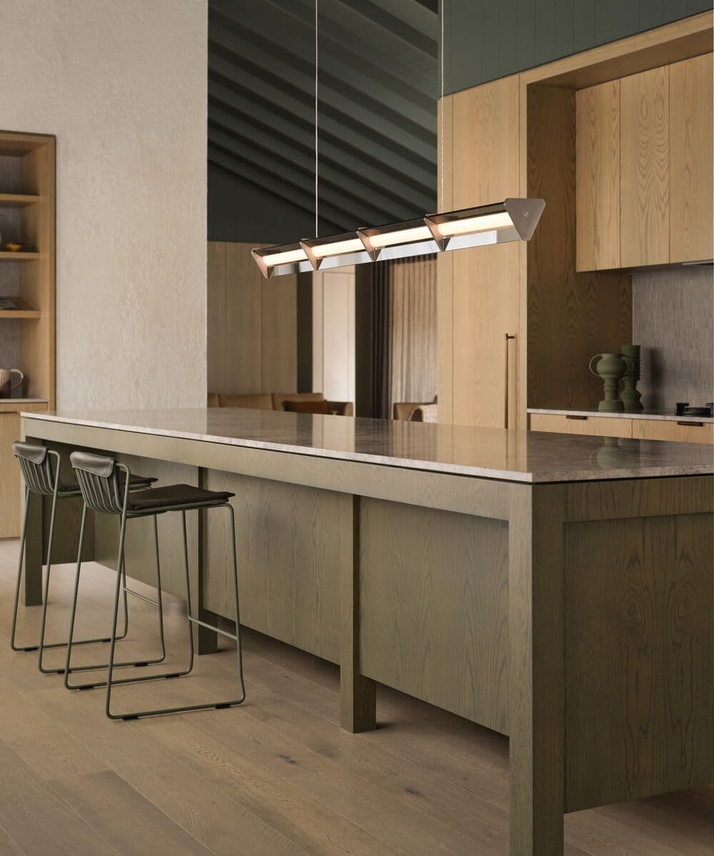 Volare 1.8m Linear Pendant in Smoke Nickel | Beacon Lighting