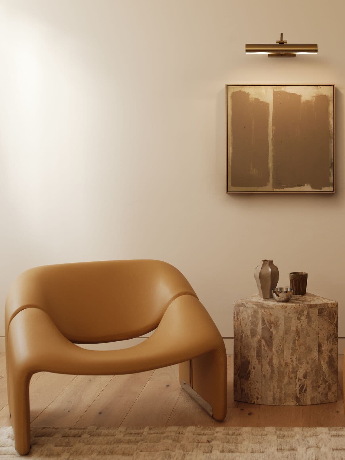 Hepburn 2 Light 370mm Picture Light in Aged Brass | Beacon Lighting