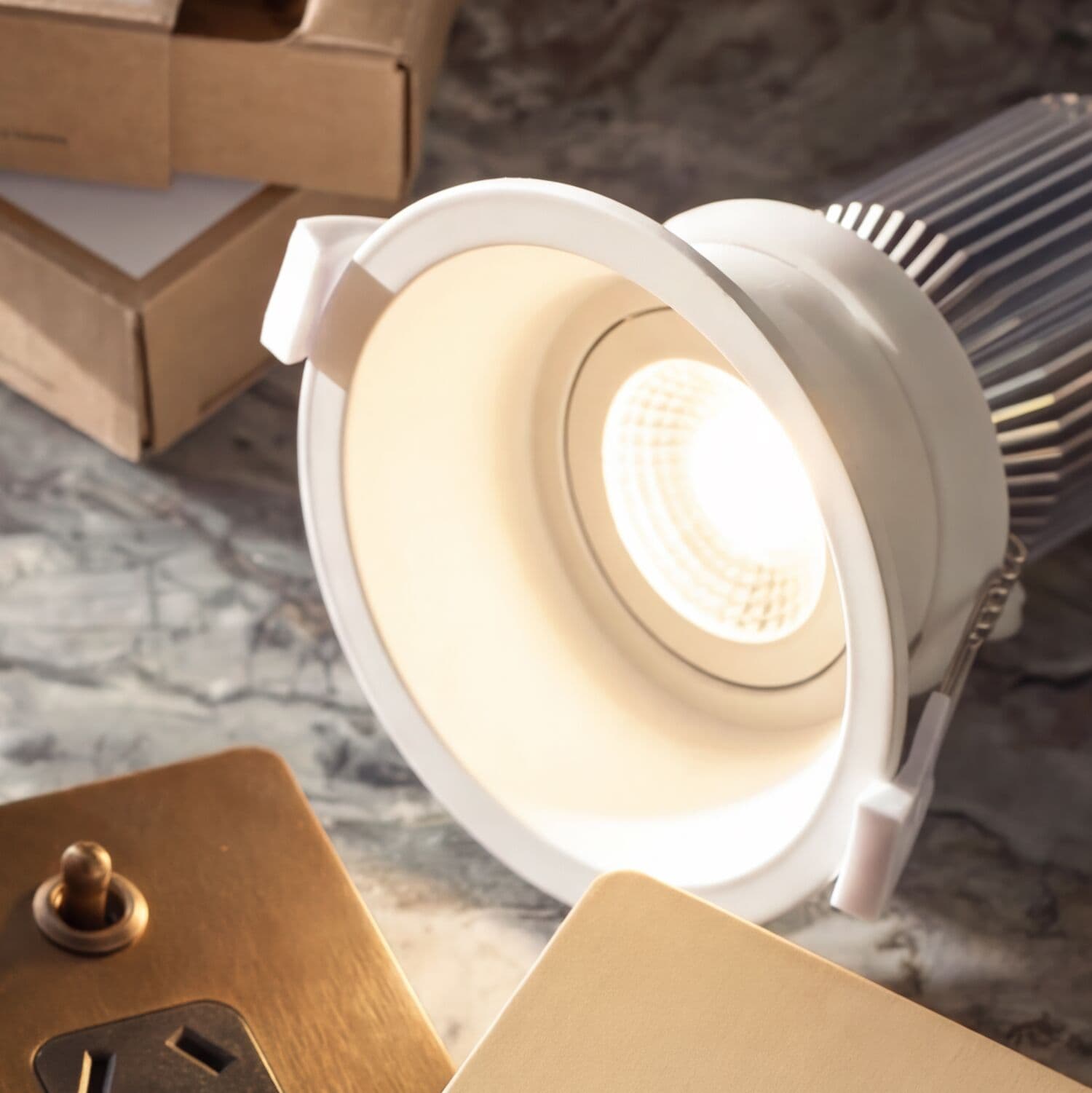City III LED Recessed Fixed CCT 90mm Cut Out Downlight in White | Beacon Lighting