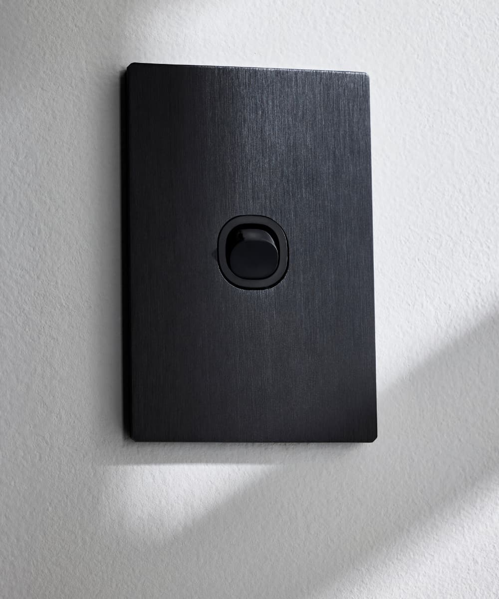 Vynco Urban 1 Gang Switch Only in Annodized Brushed Black