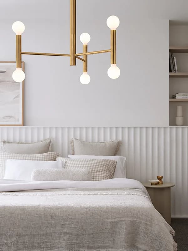 Parker 3 Light Close to Ceiling Fitting in Aged Brass | Beacon Lighting