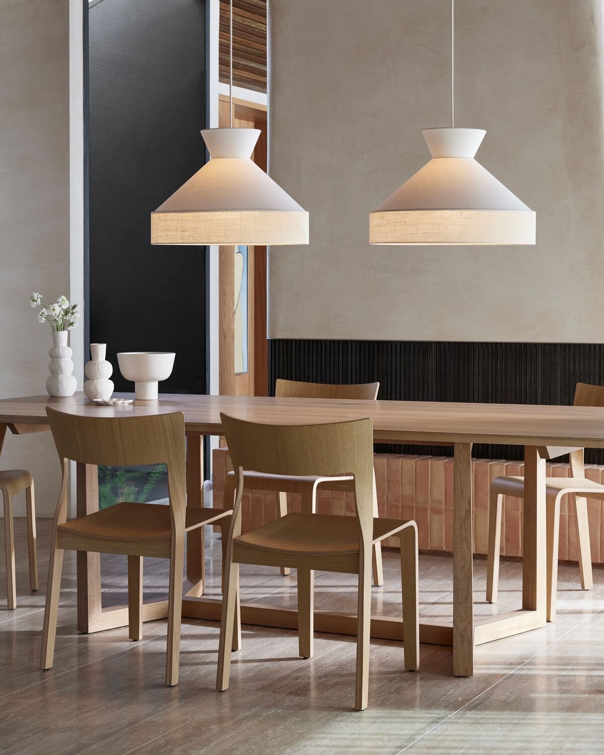 Calido Flare Shade Only in White Linen with Bleached Hessian | Beacon Lighting