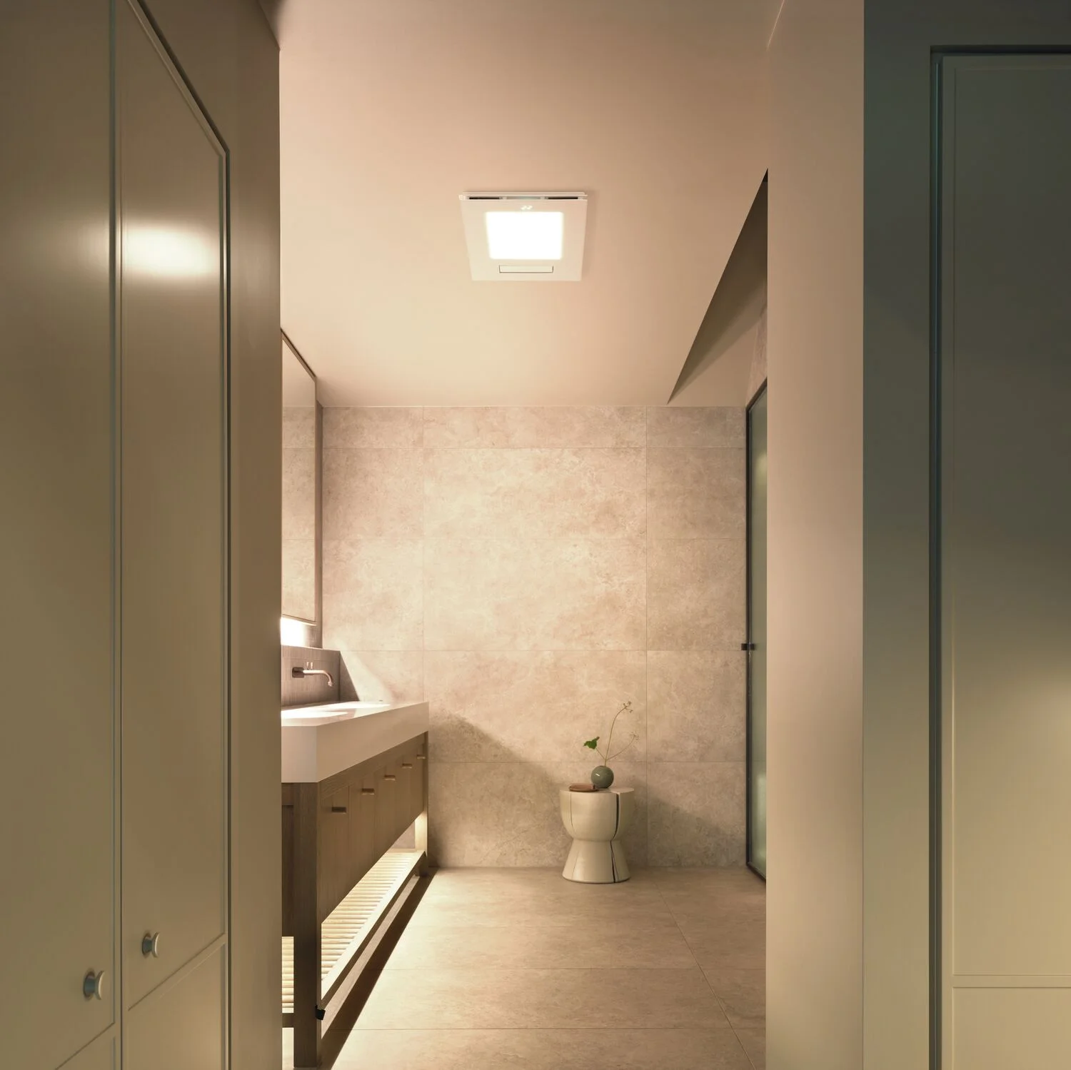 ThermaBreeze 4-in-1 Bathroom Heater with Cool Air Fan, Exhaust Fan and CCT LED Light in White | Beacon Lighting
