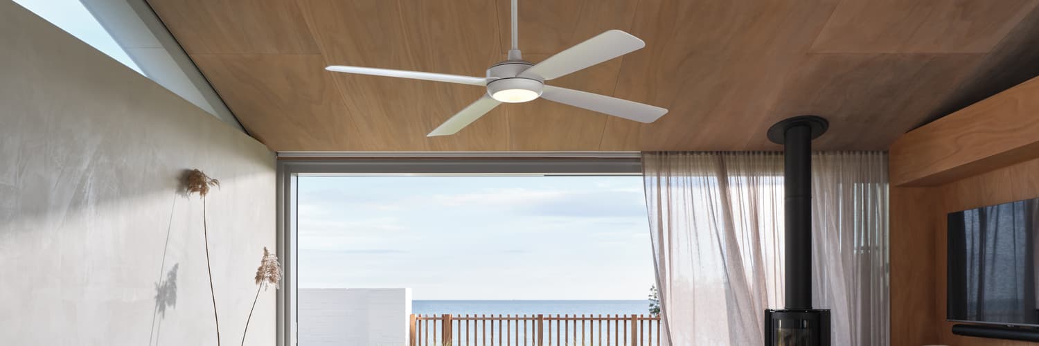 Slipstream 132cm DC Fan with Light in White | Beacon Lighting