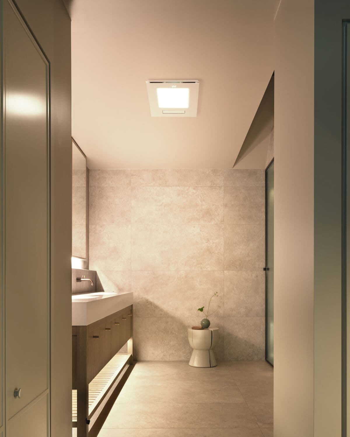 ThermaBreeze 4-in-1 Bathroom Heater with Cool Air Fan, Exhaust Fan and CCT LED Light in White | Beacon Lighting