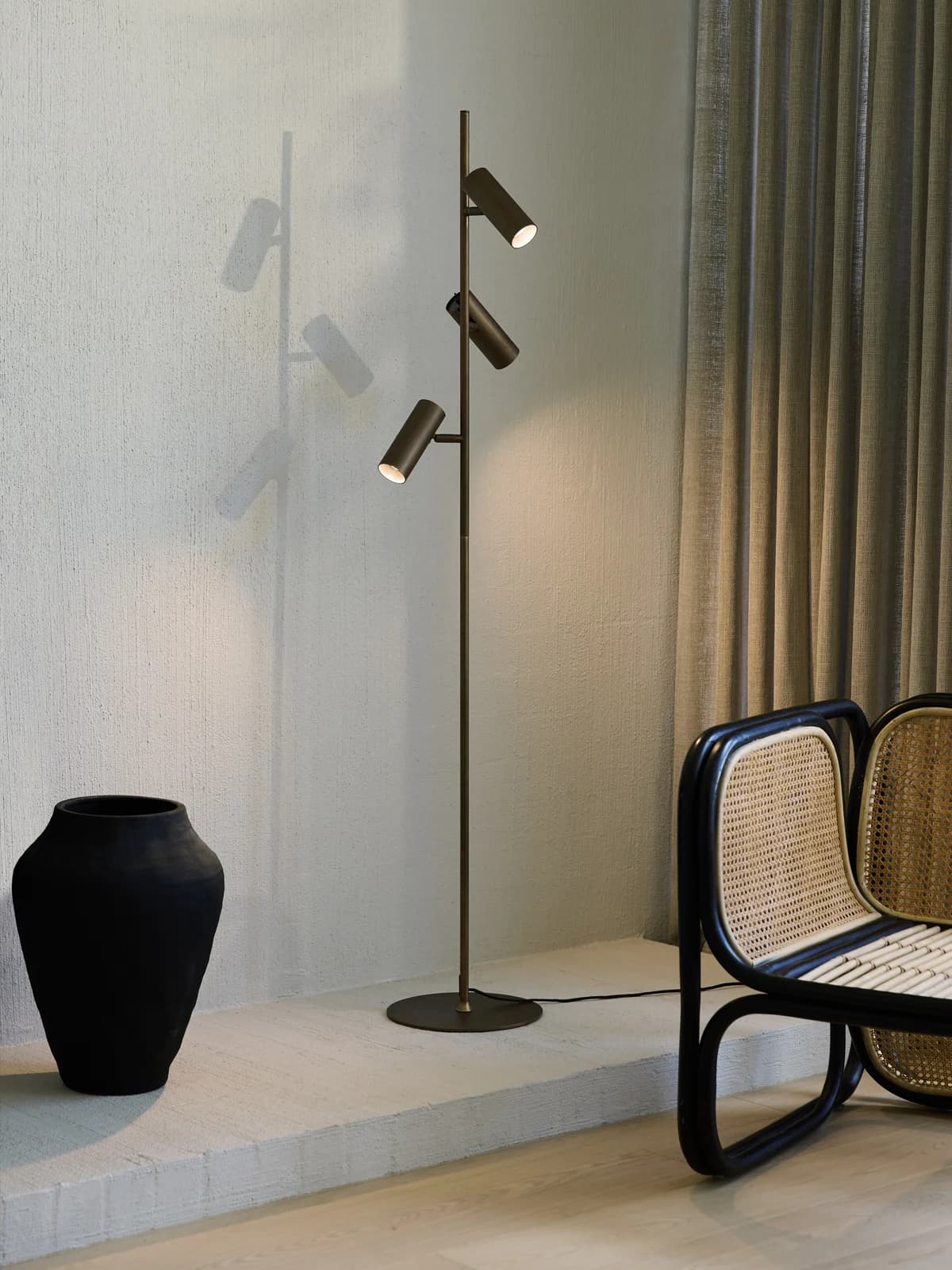 Nevada 3 Light Floor Lamp in Bronze | Beacon Lighting