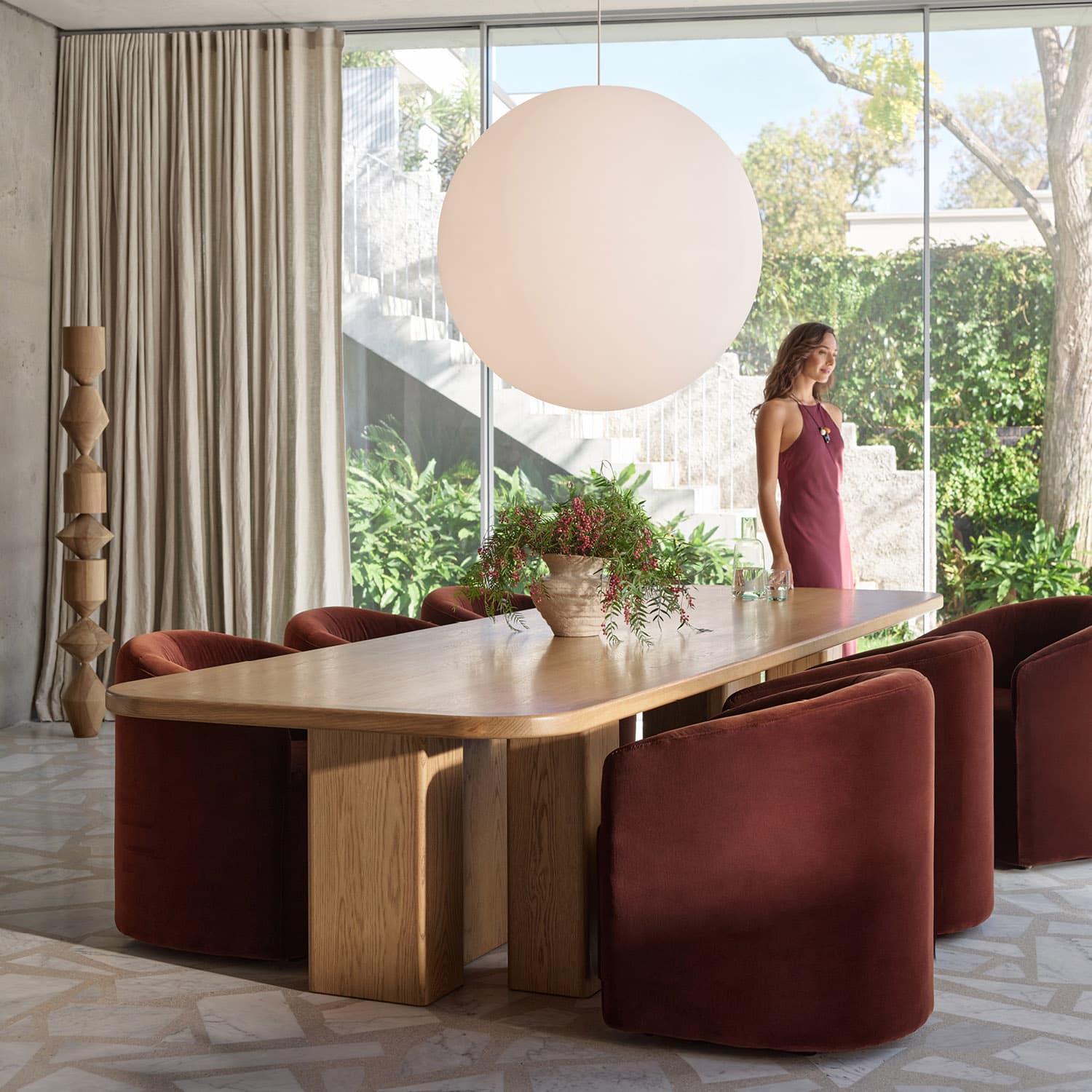 Yolk 800mm Pendant in Opal | Beacon Lighting