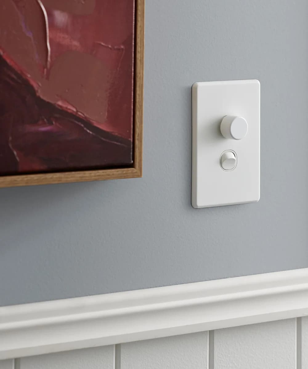 Lucci Power 200W LED Electrical Rotary Dimmer with Push On/Off in White | Beacon Lighting