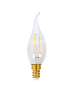 GE 4.8W Dimmable Clear Candle Tip SES LED Globe in Warm White