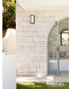 Made By Mayfair Seaside Escarpment Exterior Wall Bracket in Aged Bronze with Spanish Alabaster Shade