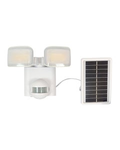 Shepherd 2 Light LED Solar Floodlight in White with Sensor