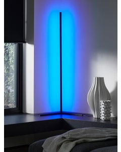 Pillar LED Colour Changing Floor Lamp in Black