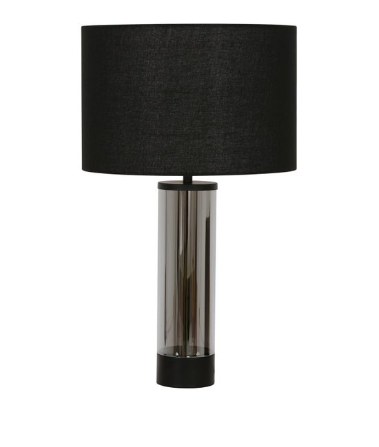 Corian 1 Light Touch Table Lamp in Black/Smoke with USB Port