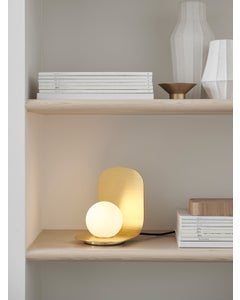 Attica 1 Light Table Lamp in Brass with Matte Glass Shade
